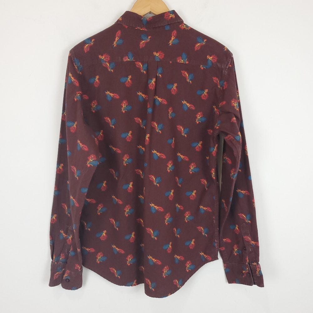 Obey Propaganda Long Sleeve Feather Print Button Down Shirt - Picture 4 of 12
